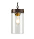 Preston Single Pendant 1 Light E27 Brown Oxide/Gold Bronze Clear Glass Shade-7