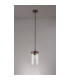 Preston Single Pendant 1 Light E27 Brown Oxide/Gold Bronze Clear Glass Shade-8