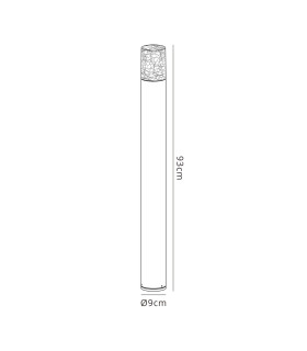 Kirkwood 90cm Post Lamp 1 x E27 IP54 Anthracite/Crackled Clear -2