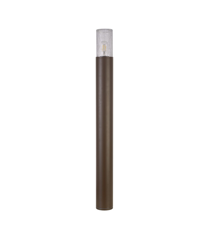 Kirkwood 90cm Post Lamp 1 x E27 IP54 Matt Brown/Crackled Clear -4