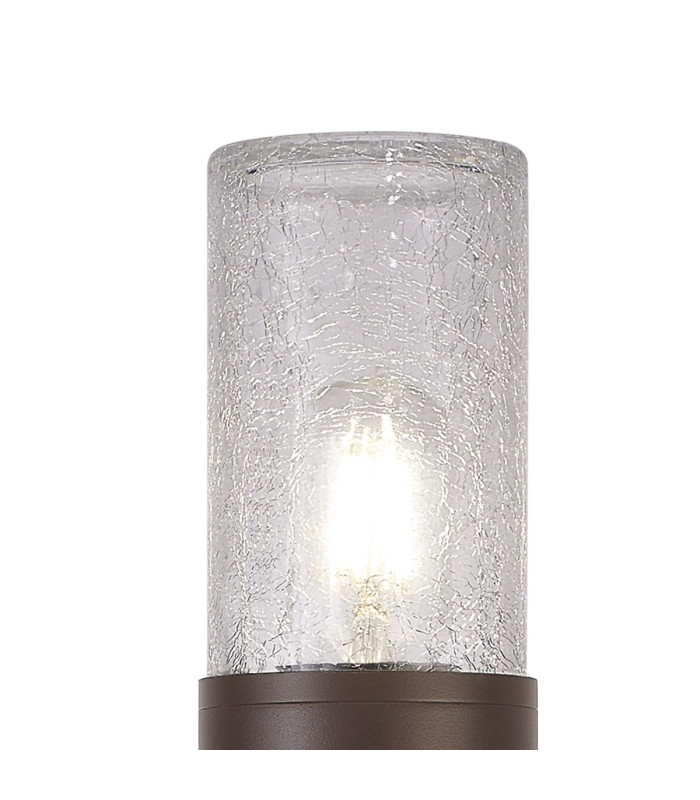 Kirkwood 90cm Post Lamp 1 x E27 IP54 Matt Brown/Crackled Clear -5