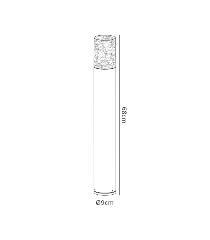 Kirkwood 65cm Post Lamp 1 x E27 IP54 Anthracite/Crackled Clear -2