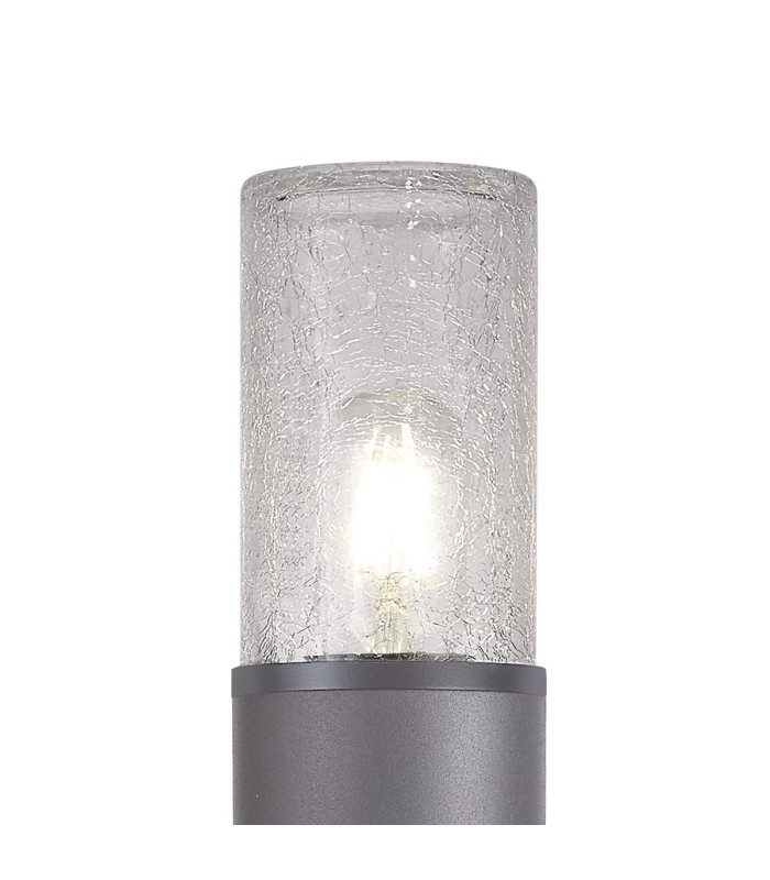 Kirkwood 65cm Post Lamp 1 x E27 IP54 Anthracite/Crackled Clear -5