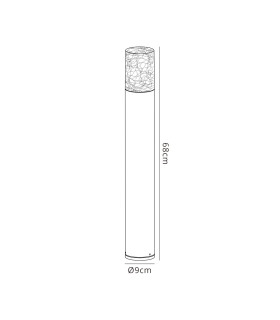 Kirkwood 65cm Post Lamp 1 x E27 IP54 Matt Brown/Crackled Clear -2