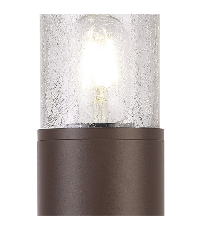 Kirkwood 65cm Post Lamp 1 x E27 IP54 Matt Brown/Crackled Clear -7