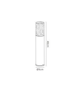 Kirkwood 45cm Post Lamp 1 x E27 IP54 Anthracite/Crackled Clear -2
