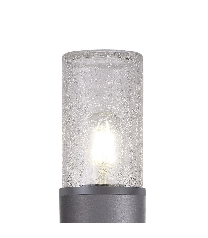 Kirkwood 45cm Post Lamp 1 x E27 IP54 Anthracite/Crackled Clear -5
