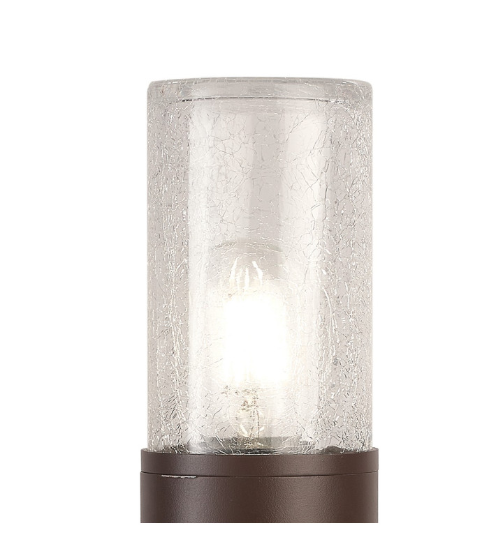 Kirkwood 45cm Post Lamp 1 x E27 IP54 Matt Brown/Crackled Clear -5