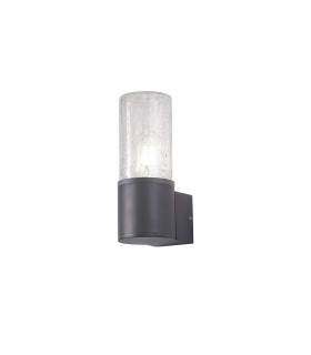 Kirkwood Wall Lamp 1 x E27 IP54 Anthracite/Crackled Clear -1