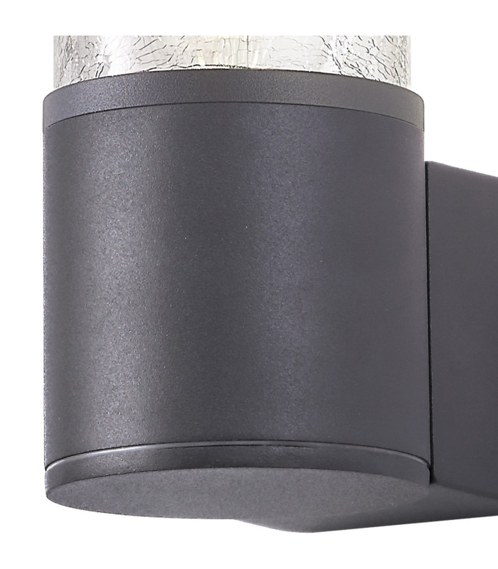Kirkwood Wall Lamp 1 x E27 IP54 Anthracite/Crackled Clear -5
