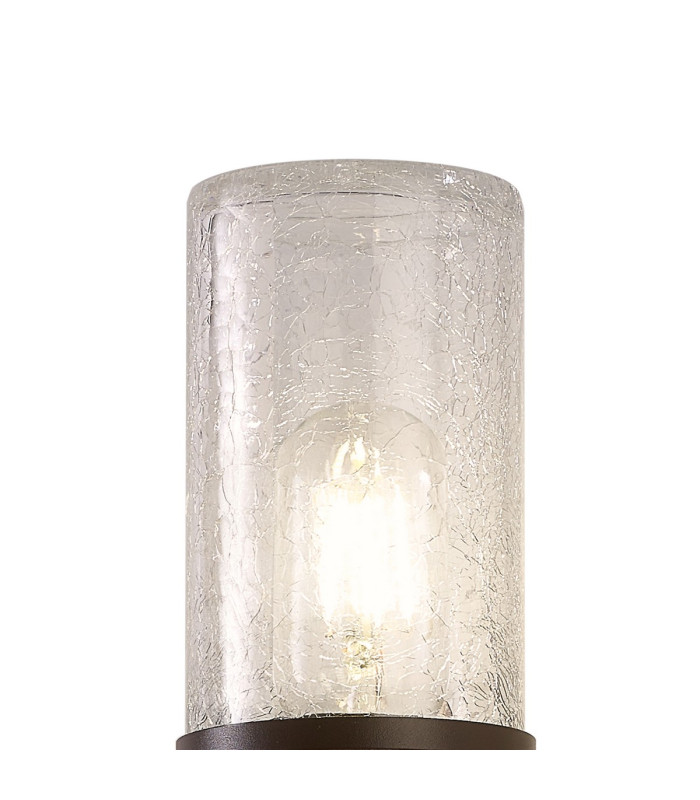 Kirkwood Wall Lamp 1 x E27 IP54 Matt Brown/Crackled Clear -5