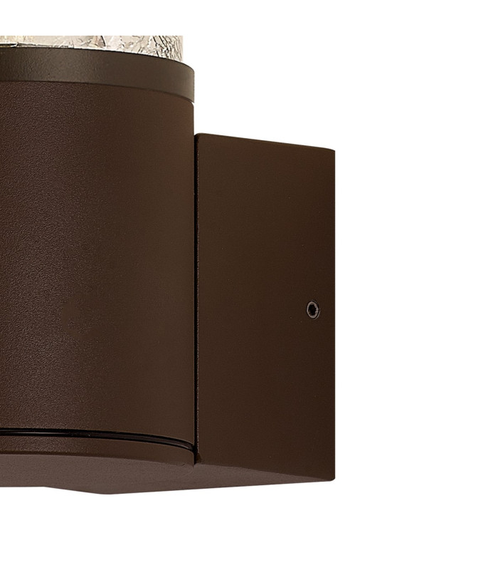 Kirkwood Wall Lamp 1 x E27 IP54 Matt Brown/Crackled Clear -7