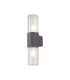 Kirkwood Wall Lamp 2 x E27 IP54 Anthracite/Crackled Clear -1