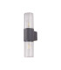 Kirkwood Wall Lamp 2 x E27 IP54 Anthracite/Crackled Clear -4