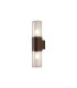 Kirkwood Wall Lamp 2 x E27 IP54 Matt Brown/Crackled Clear -1