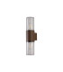Kirkwood Wall Lamp 2 x E27 IP54 Matt Brown/Crackled Clear -4