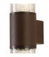 Kirkwood Wall Lamp 2 x E27 IP54 Matt Brown/Crackled Clear -5