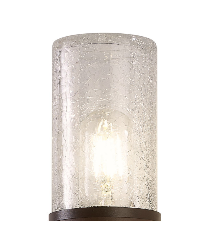Kirkwood Wall Lamp 2 x E27 IP54 Matt Brown/Crackled Clear -6