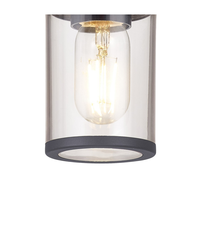 Kirkwood 9cm 22cm Ceiling/Post Lamp 1 x E27 IP54 Anthracite/Clear -6