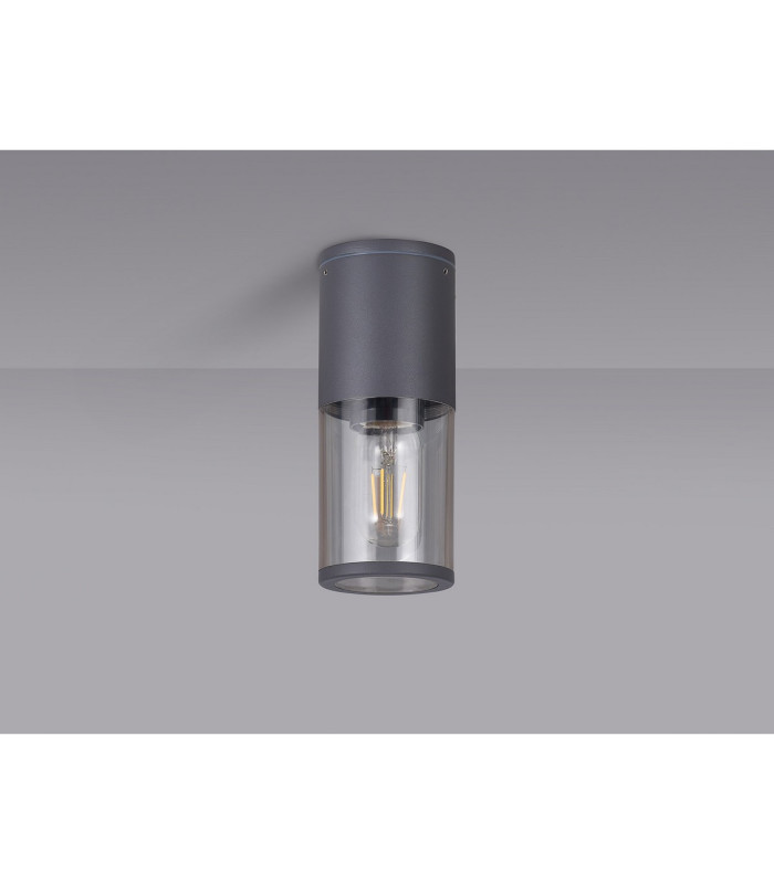 Kirkwood 9cm 22cm Ceiling/Post Lamp 1 x E27 IP54 Anthracite/Clear -7