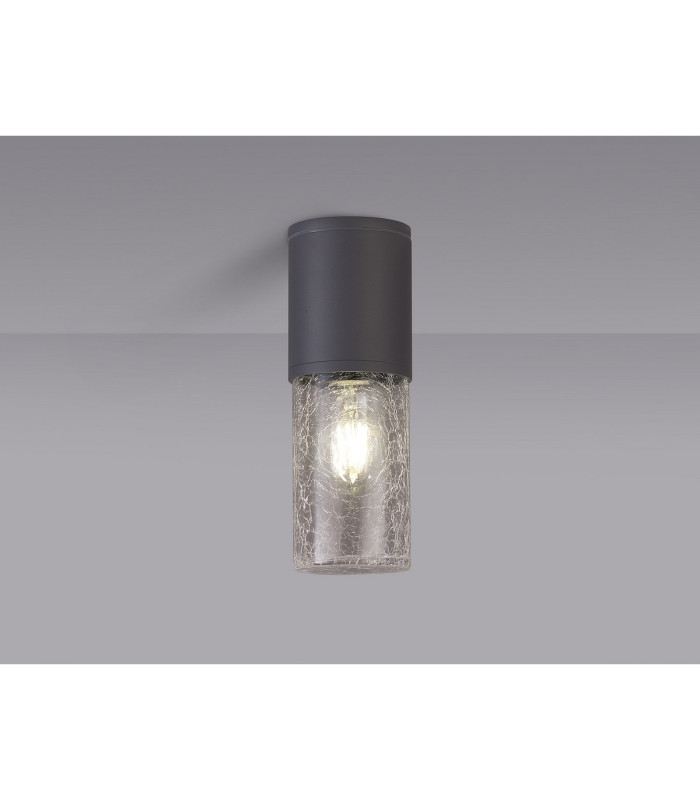 Kirkwood 9cm 22cm Ceiling/Post Lamp 1 x E27 IP54 Anthracite/Crackled Clear -3