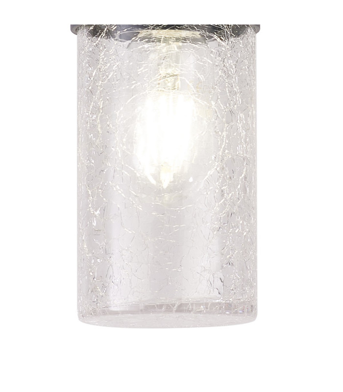 Kirkwood 9cm 22cm Ceiling/Post Lamp 1 x E27 IP54 Anthracite/Crackled Clear -6
