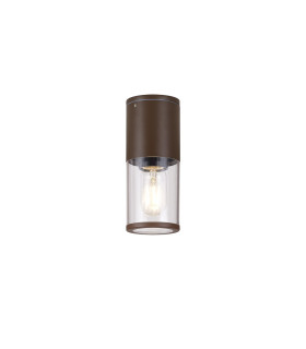 Kirkwood 9cm 22cm Ceiling/Post Lamp 1 x E27 IP54 Matt Brown/Clear -1