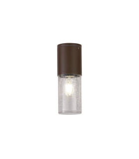 Kirkwood 9cm 22cm Ceiling/Post Lamp 1 x E27 IP54 Matt Brown/Crackled Clear -1