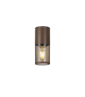 Kirkwood 9cm 22cm Ceiling/Post Lamp 1 x E27 IP54 Matt Brown/Smoked -1