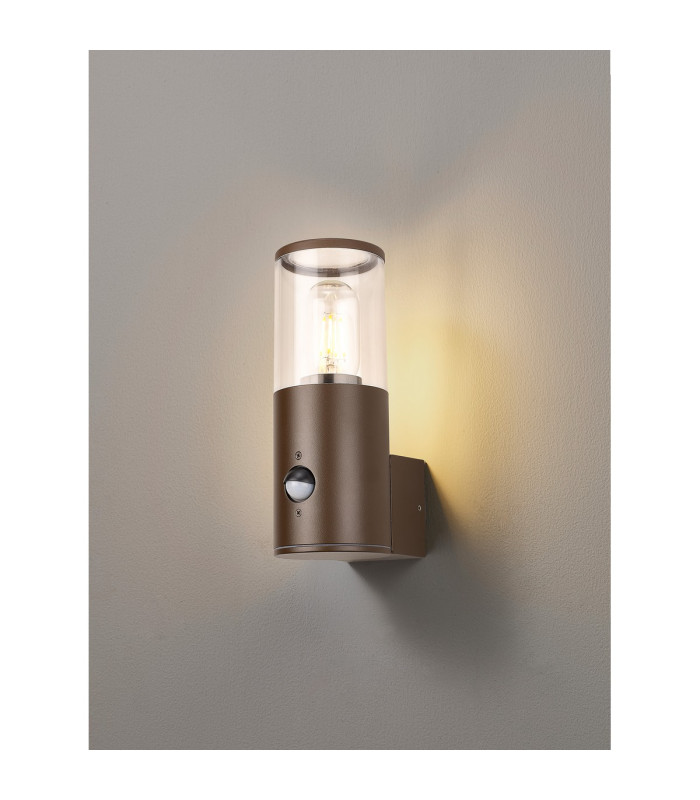 Kirkwood Wall Lamp PIR Sensor 1 x E27 IP54 Matt Brown/Clear -3