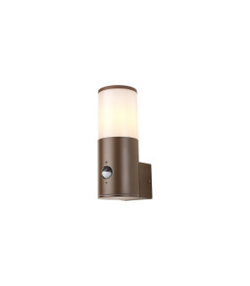 Kirkwood Wall Lamp PIR Sensor 1 x E27 IP54 Matt Brown/Opal -1