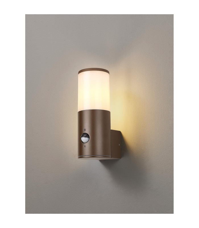 Kirkwood Wall Lamp PIR Sensor 1 x E27 IP54 Matt Brown/Opal -3