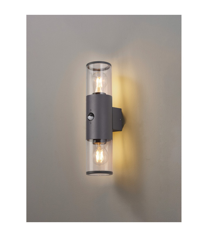 Kirkwood Wall Lamp PIR Sensor 2 x E27 IP54 Anthracite/Clear -3