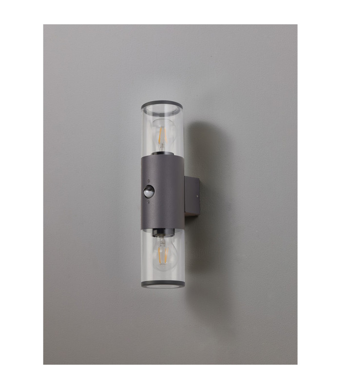 Kirkwood Wall Lamp PIR Sensor 2 x E27 IP54 Anthracite/Clear -5
