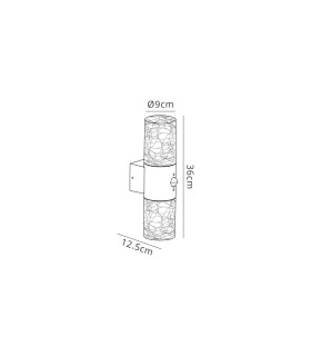 Kirkwood Wall Lamp PIR Sensor 2 x E27 IP54 Anthracite/Crackled Clear -2