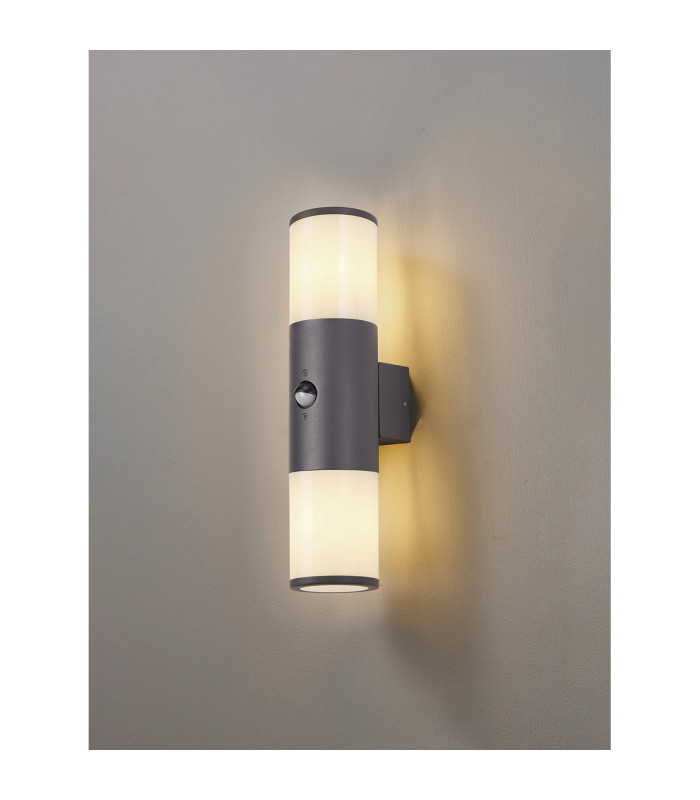 Kirkwood Wall Lamp PIR Sensor 2 x E27 IP54 Anthracite/Opal -3