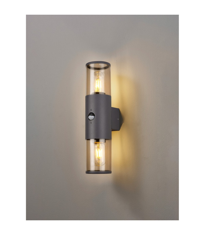 Kirkwood Wall Lamp PIR Sensor 2 x E27 IP54 Anthracite/Smoked -3