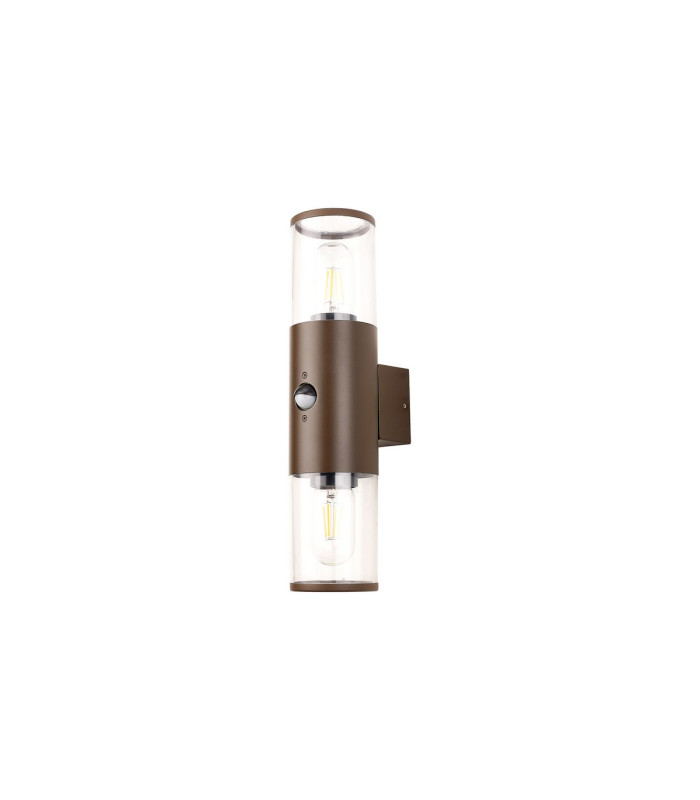 Kirkwood Wall Lamp PIR Sensor 2 x E27 IP54 Matt Brown/Clear -4