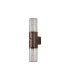 Kirkwood Wall Lamp PIR Sensor 2 x E27 IP54 Matt Brown/Crackled Clear -4