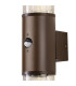 Kirkwood Wall Lamp PIR Sensor 2 x E27 IP54 Matt Brown/Crackled Clear -5