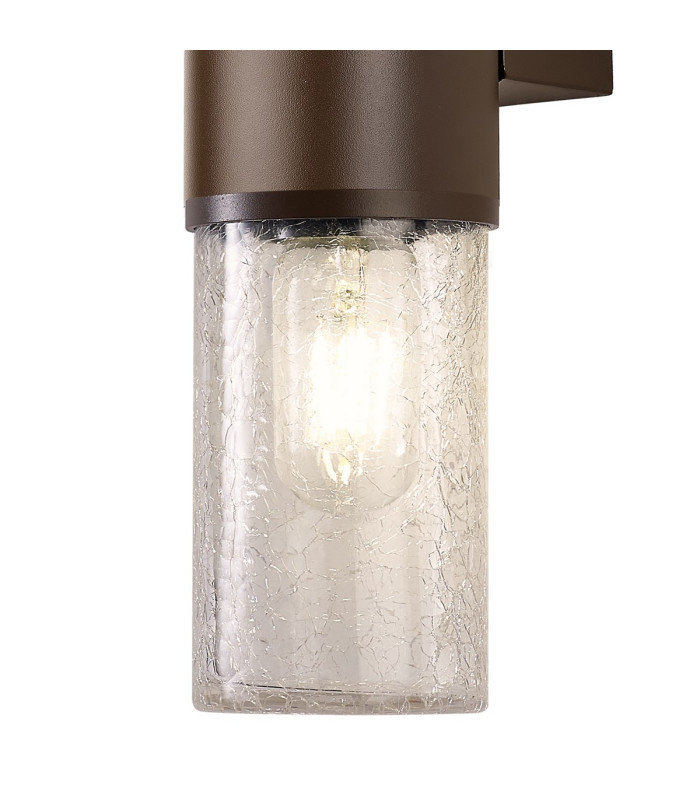 Kirkwood Wall Lamp PIR Sensor 2 x E27 IP54 Matt Brown/Crackled Clear -6