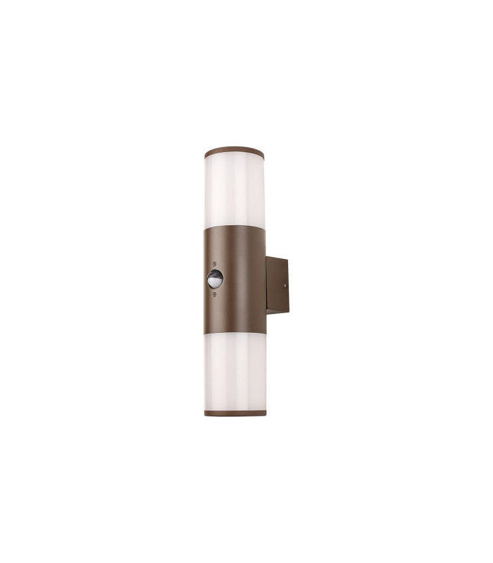 Kirkwood Wall Lamp PIR Sensor 2 x E27 IP54 Matt Brown/Opal -4