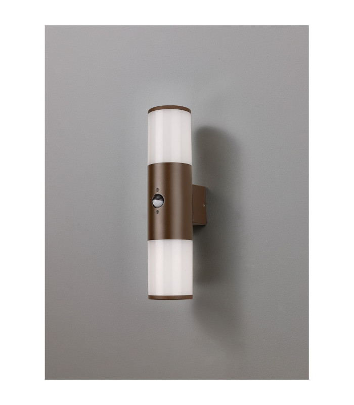 Kirkwood Wall Lamp PIR Sensor 2 x E27 IP54 Matt Brown/Opal -7