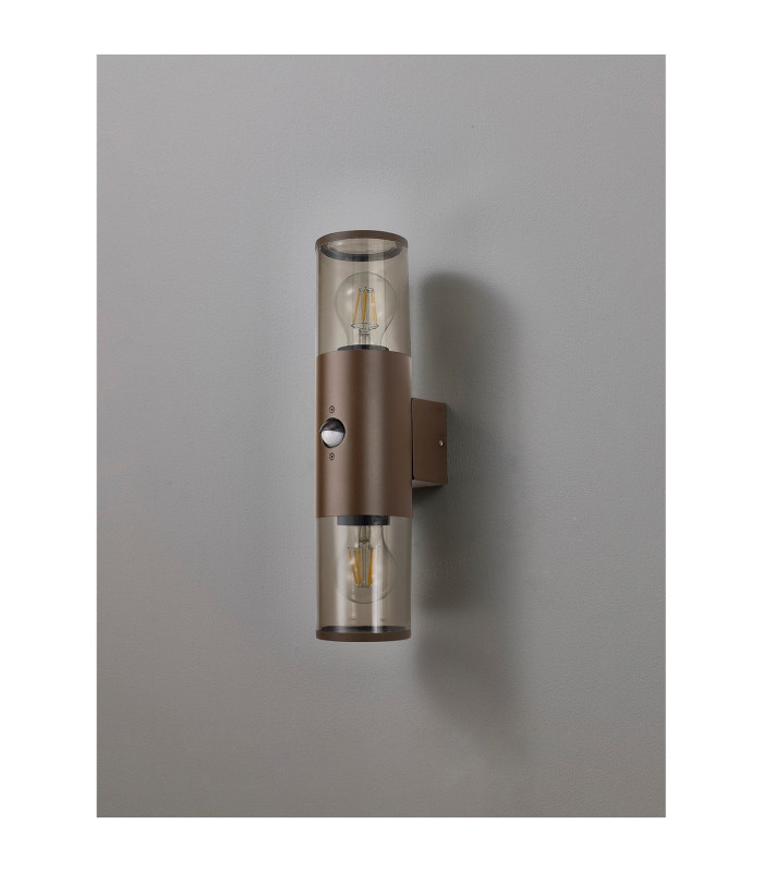Kirkwood Wall Lamp PIR Sensor 2 x E27 IP54 Matt Brown/Smoked -5
