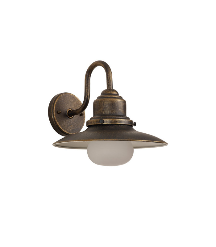 Easton Wall Lamp 1 x E27 IP44 Black/Brushed Gold/Opal -4