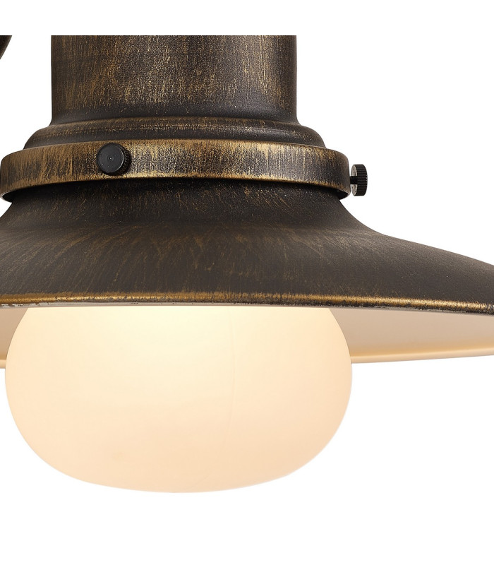 Easton Wall Lamp 1 x E27 IP44 Black/Brushed Gold/Opal -6
