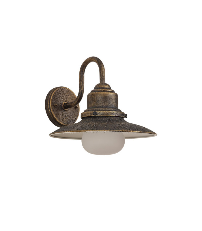Easton Wall Lamp 1 x E27 IP44 Black/Brushed Gold/Opal -9
