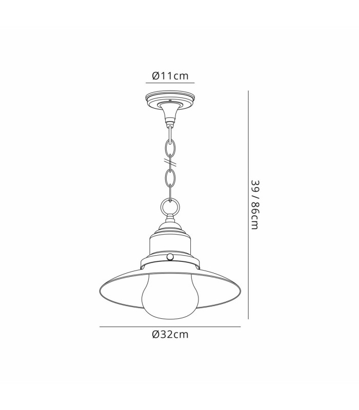 Easton 32cm Pendant 1 x E27 IP44 Black/Brushed Gold/Opal -2