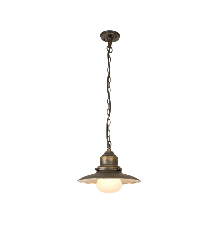 Easton 32cm Pendant 1 x E27 IP44 Black/Brushed Gold/Opal -6