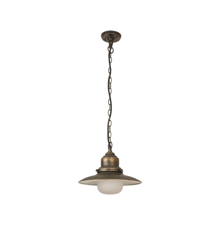 Easton 32cm Pendant 1 x E27 IP44 Black/Brushed Gold/Opal -7